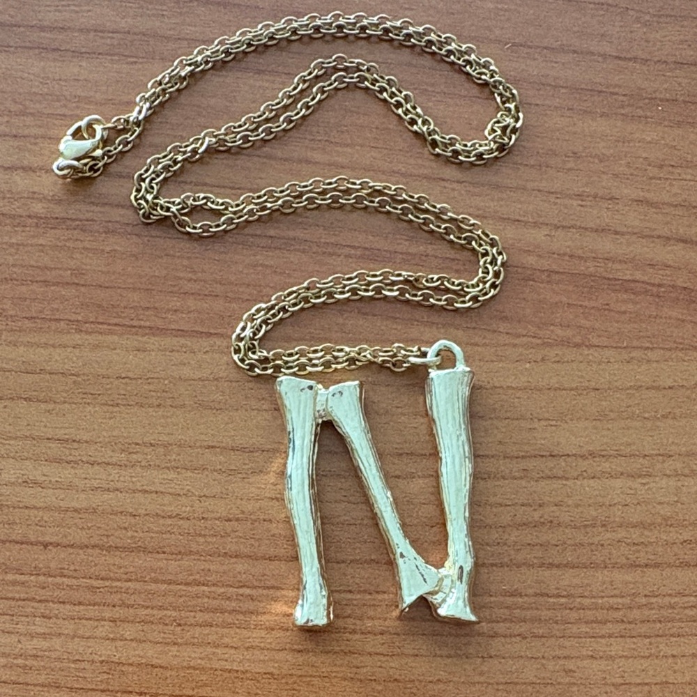 Big Initial Gold  'N' Necklace
